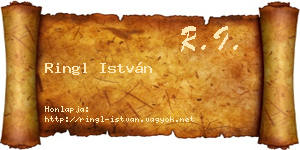 Ringl István névjegykártya